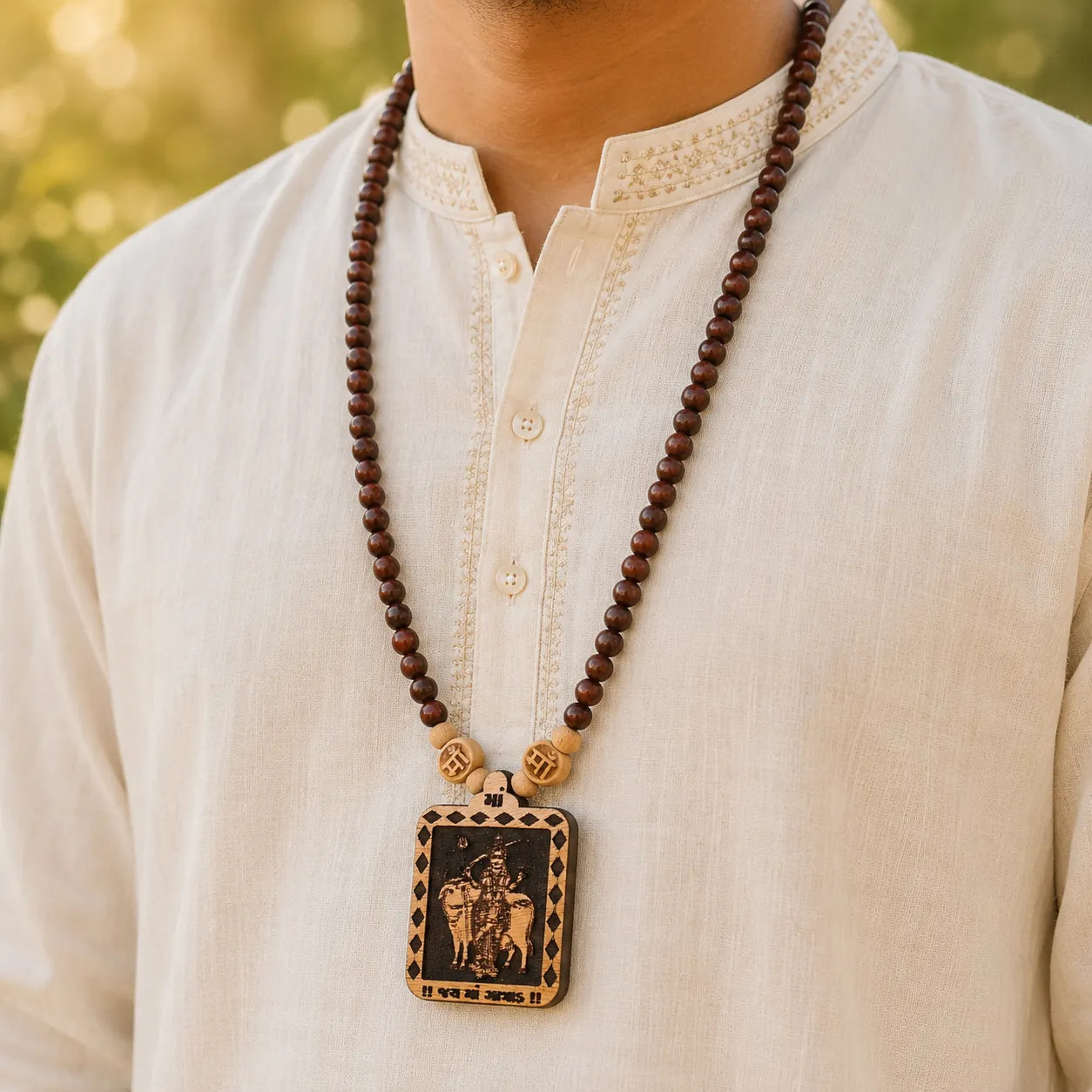 Gatrad Mata Pedal Tulsi Mala 108 Beads Original Sacred Tulsi Mala for Prayer Meditation and Spiritual Devotion