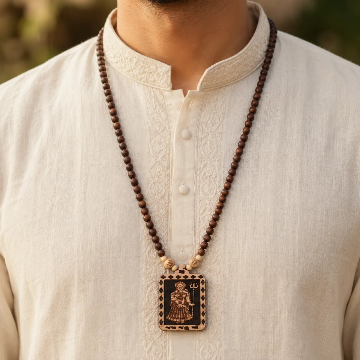 Jahu Mata Pedal Tulsi Mala 108 Beads Original Sacred Tulsi Mala for Prayer Meditation and Spiritual Devotion