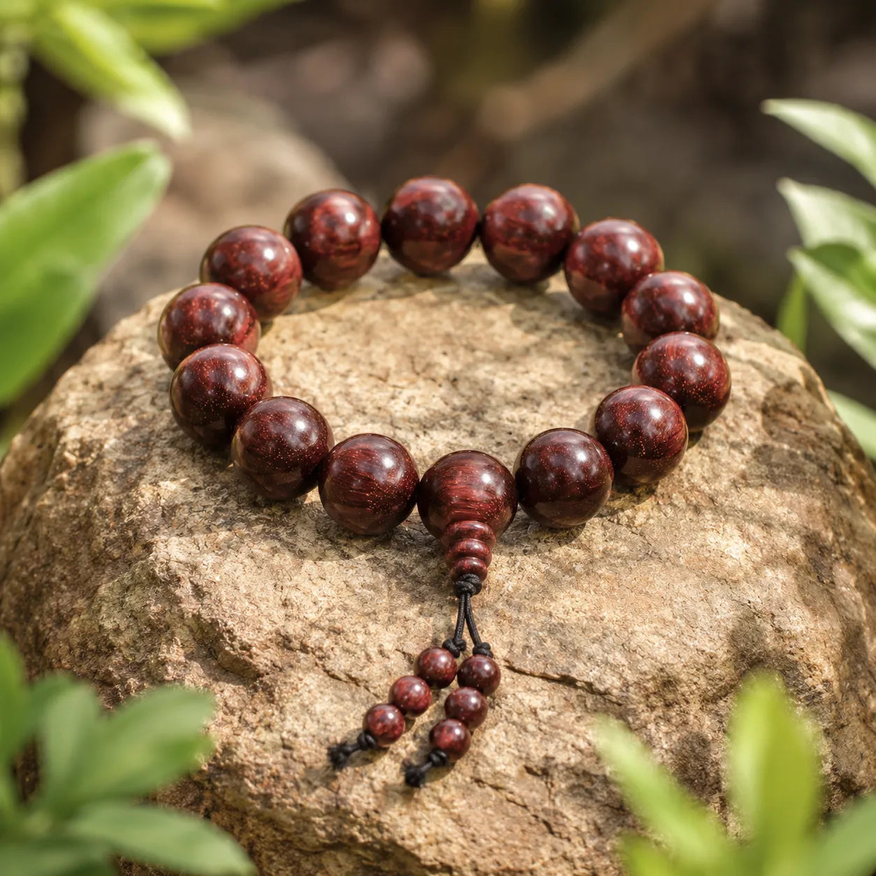 16MM Original Chandan Sandalwood Berkho Bracelet with Elastic handmade natural sandalwood spiritual mala bracelet for meditation prayer and yoga