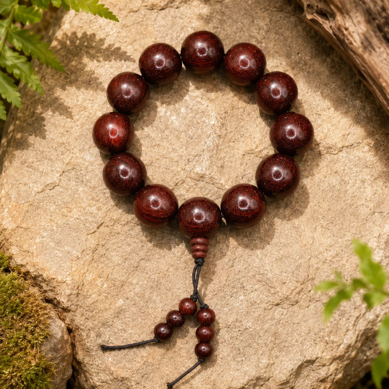20MM Original Chandan Sandalwood Berkho Bracelet with Elastic handmade natural sandalwood spiritual mala bracelet for meditation prayer and yoga