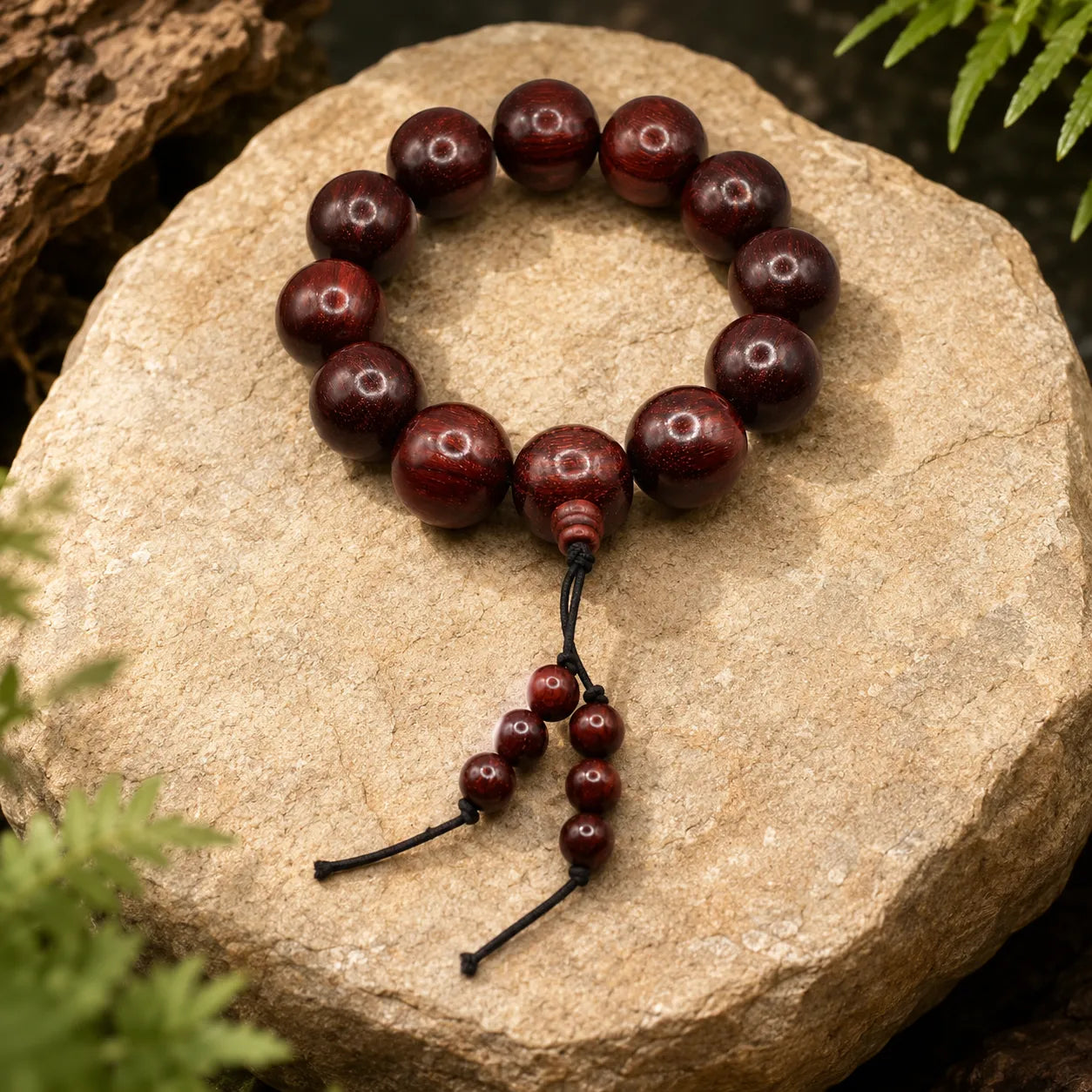 20MM Original Chandan Sandalwood Berkho Bracelet with Elastic handmade natural sandalwood spiritual mala bracelet for meditation prayer and yoga
