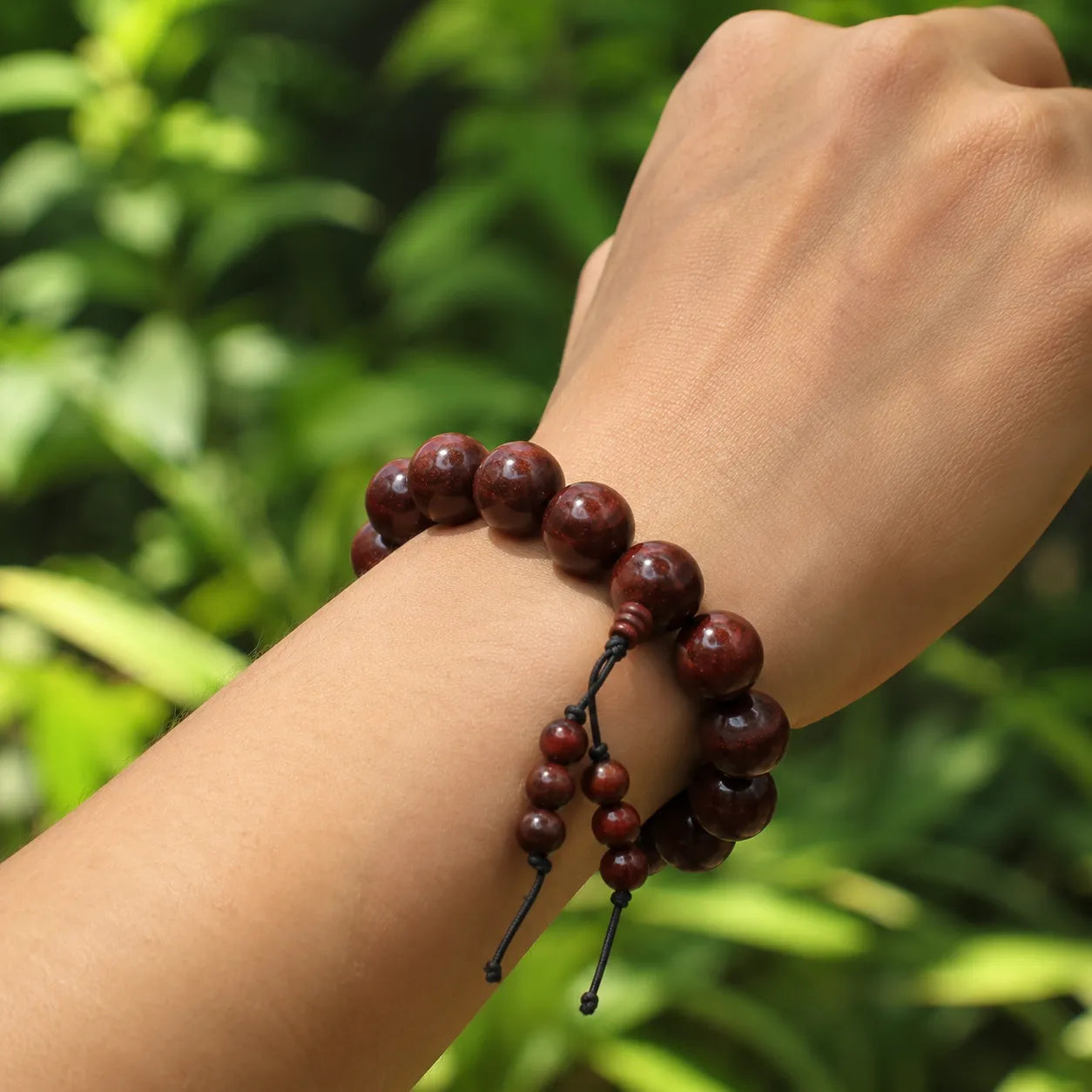 20MM Original Chandan Sandalwood Berkho Bracelet with Elastic handmade natural sandalwood spiritual mala bracelet for meditation prayer and yoga
