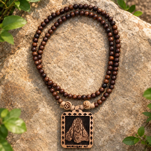 Aashapura Mata Pedal Tulsi Mala 108 Beads Original Sacred Tulsi Mala for Prayer Meditation and Spiritual Devotion