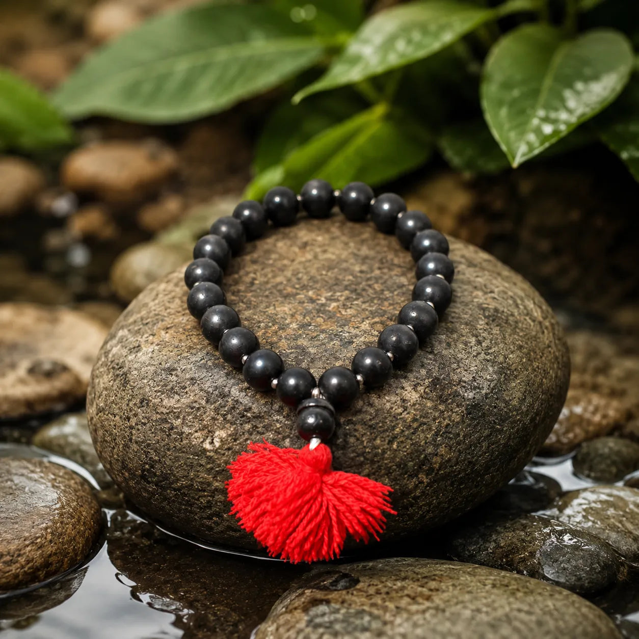 10MM Black Color Original Van Tulsi Berkho Bracelet Sacred Tulsi Wood Beads Bracelet
