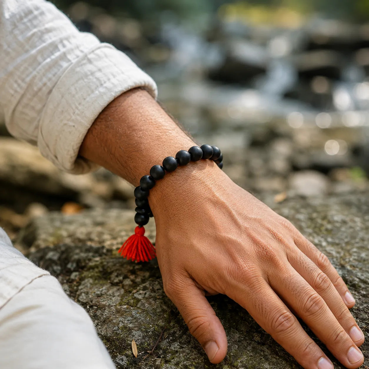 10MM Black Color Original Van Tulsi Berkho Bracelet Sacred Tulsi Wood Beads Bracelet