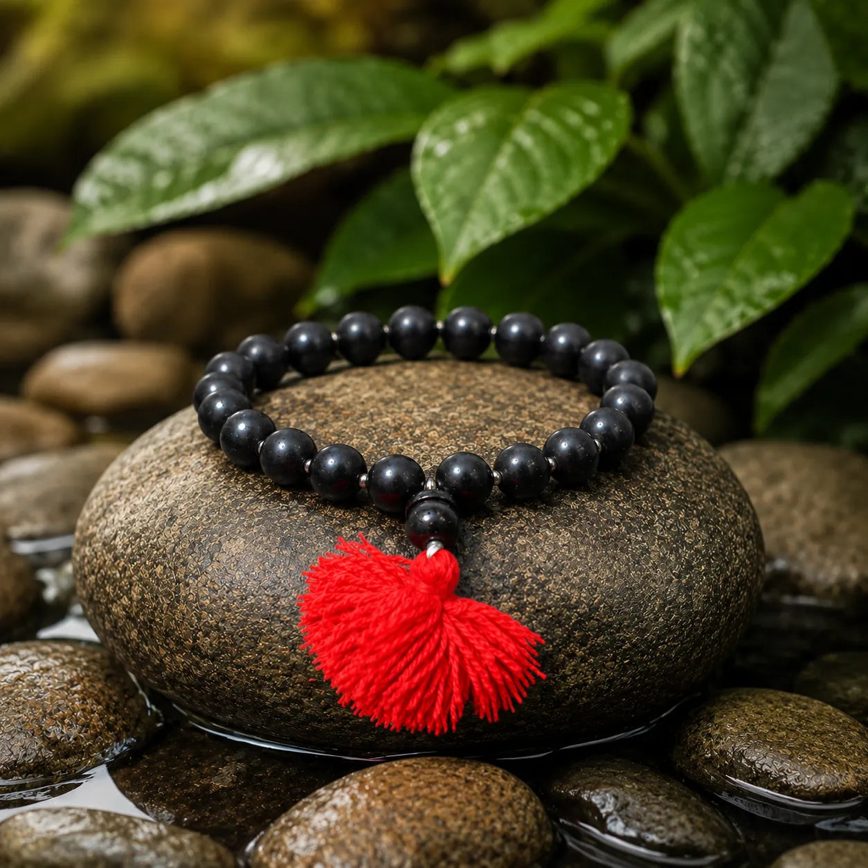 10MM Black Color Original Van Tulsi Berkho Bracelet Sacred Tulsi Wood Beads Bracelet