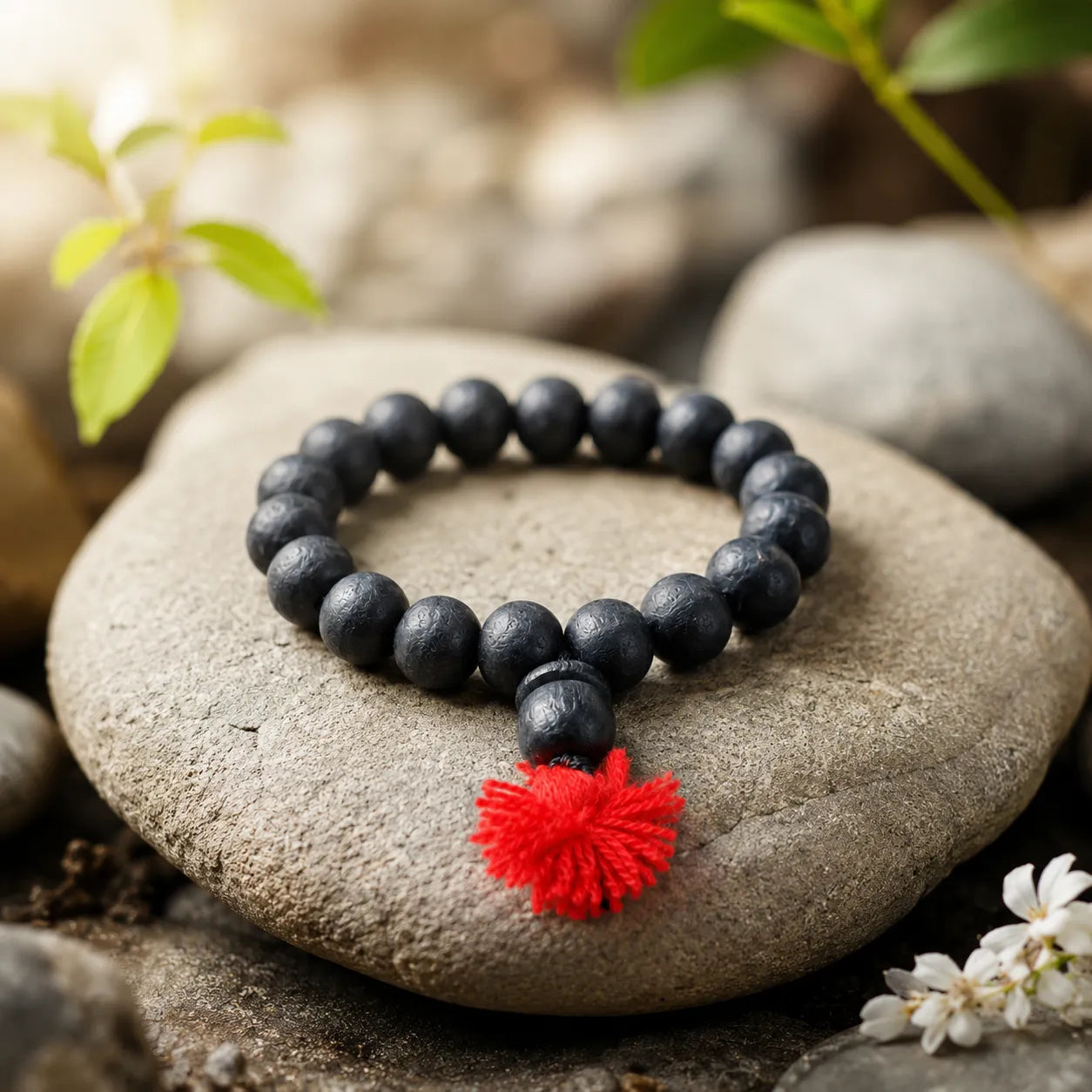 12MM Black Color Original Van Tulsi Berkho Bracelet Handmade Natural Tulsi Wood Spiritual Bracelet