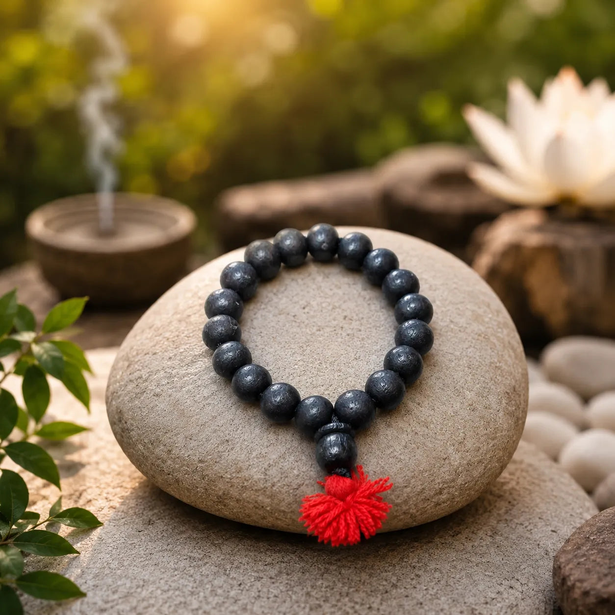 12MM Black Color Original Van Tulsi Berkho Bracelet Handmade Natural Tulsi Wood Spiritual Bracelet