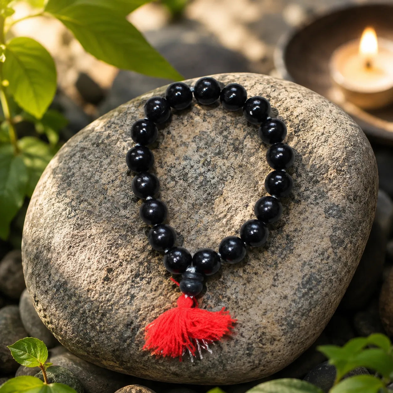 14MM Black Color Original Van Tulsi Berkho Bracelet Handmade Natural Tulsi Wood Spiritual Bracelet