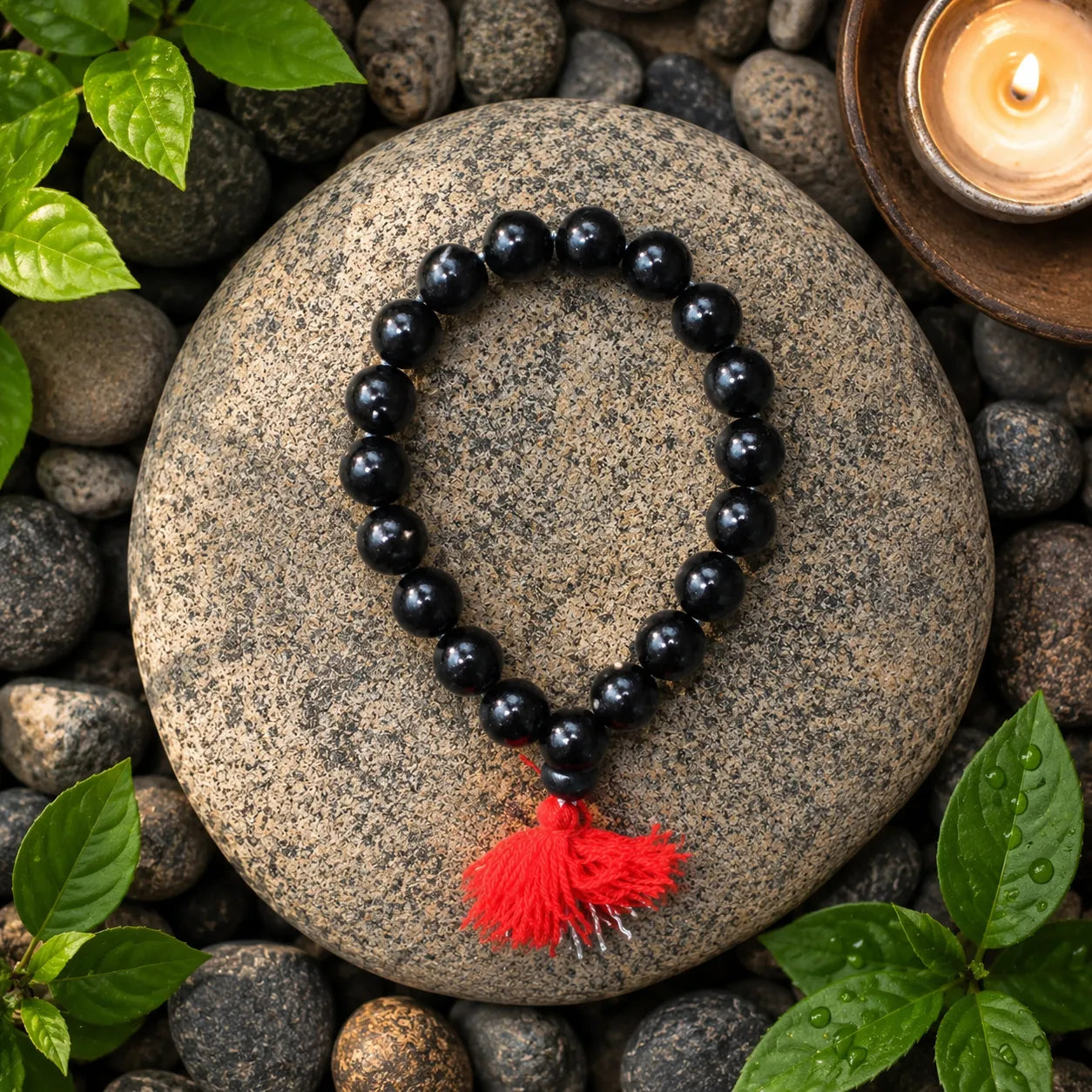 14MM Black Color Original Van Tulsi Berkho Bracelet Handmade Natural Tulsi Wood Spiritual Bracelet