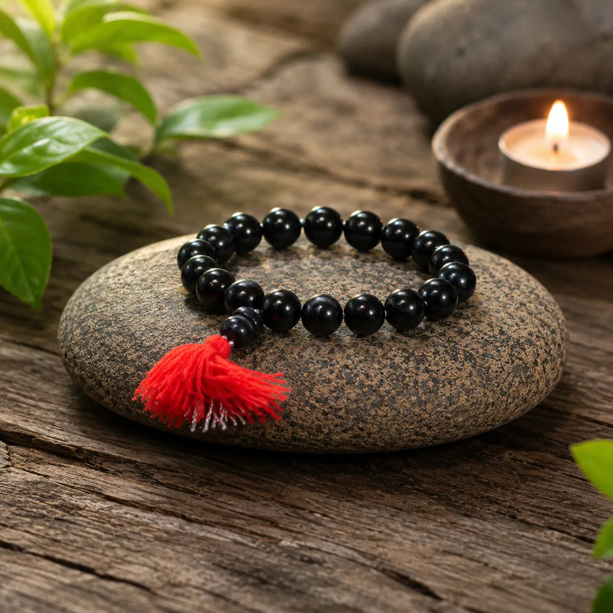 14MM Black Color Original Van Tulsi Berkho Bracelet Handmade Natural Tulsi Wood Spiritual Bracelet