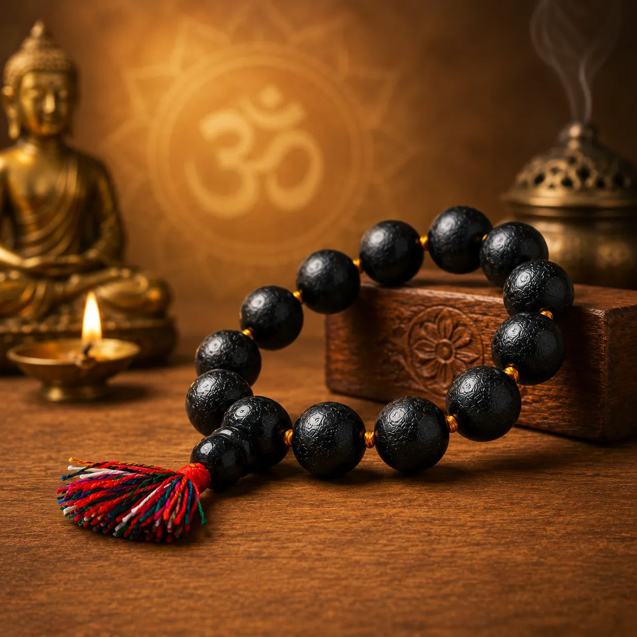 20MM Black Color Original Van Tulsi Berkho Bracelet Handmade Natural Tulsi Wood Spiritual Bracelet