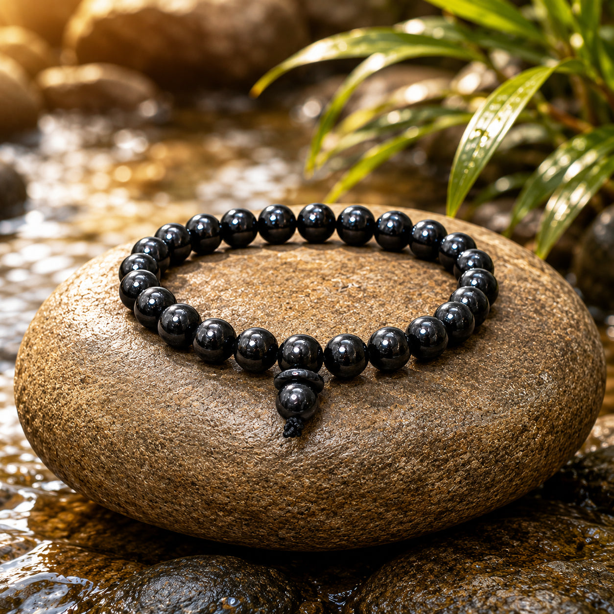 8MM Black Color Original Van Tulsi Berkho Bracelet Natural Tulsi Wood Bead Bracelet