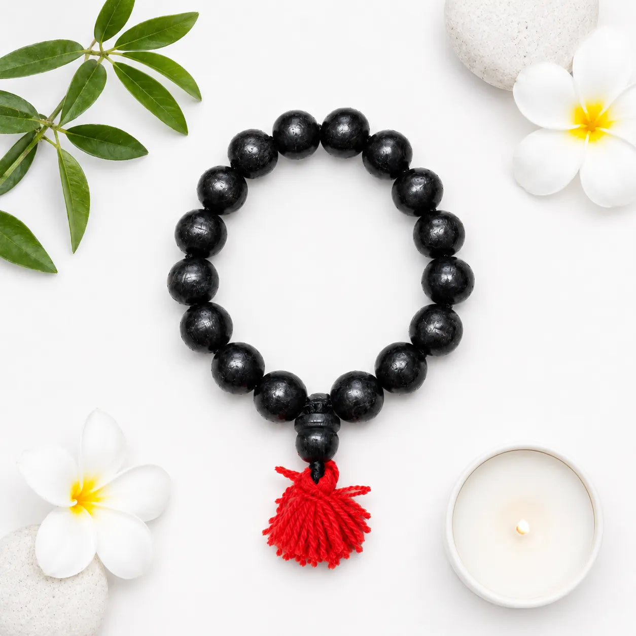 16MM Black Color Original Van Tulsi Berkho Bracelet Handmade Natural Tulsi Wood Spiritual Bracelet