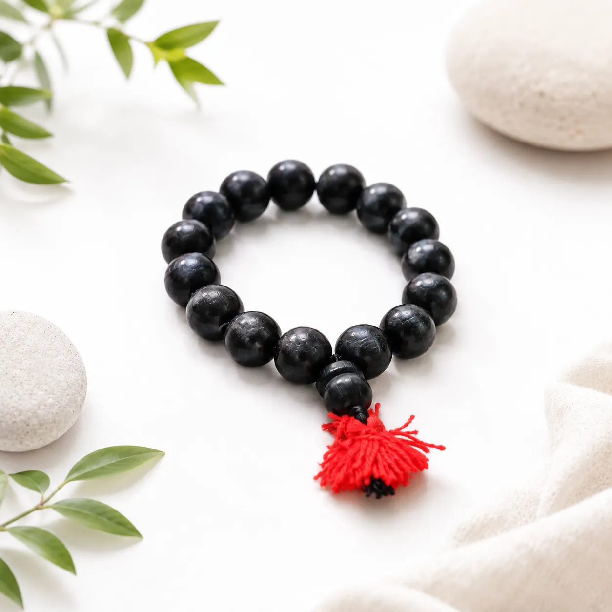 16MM Black Color Original Van Tulsi Berkho Bracelet Handmade Natural Tulsi Wood Spiritual Bracelet