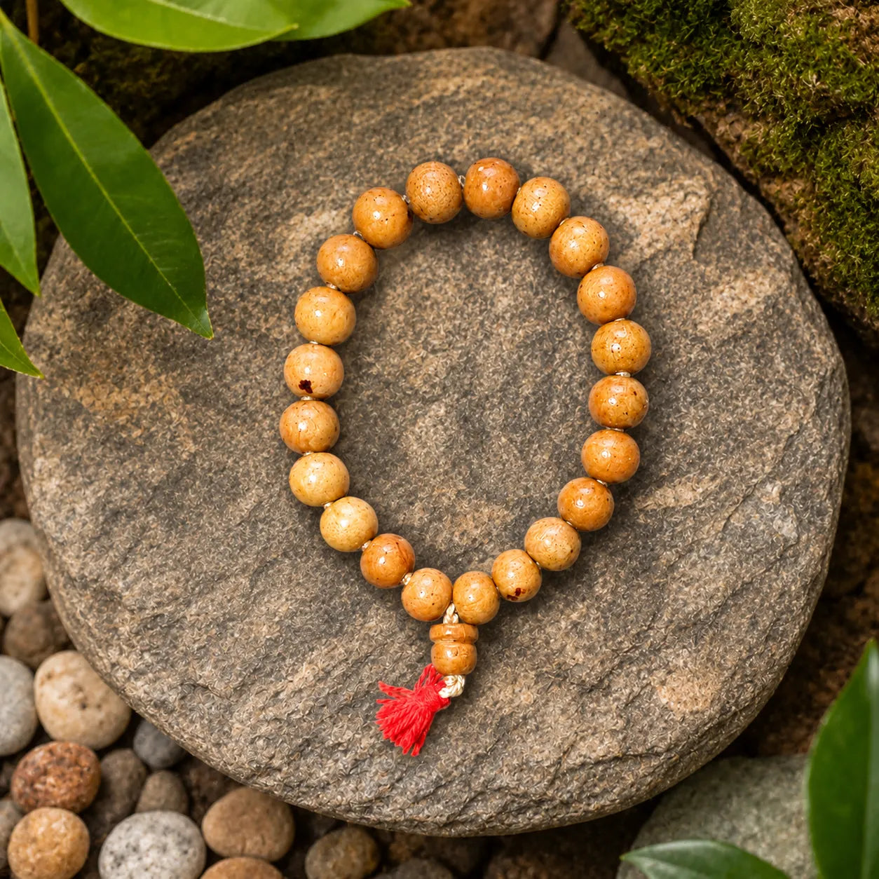 10MM Brown Color Original Van Tulsi Berkho Bracelet Handmade Natural Tulsi Wood Spiritual Bracelet