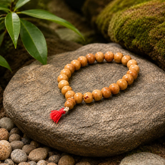10MM Brown Color Original Van Tulsi Berkho Bracelet Handmade Natural Tulsi Wood Spiritual Bracelet