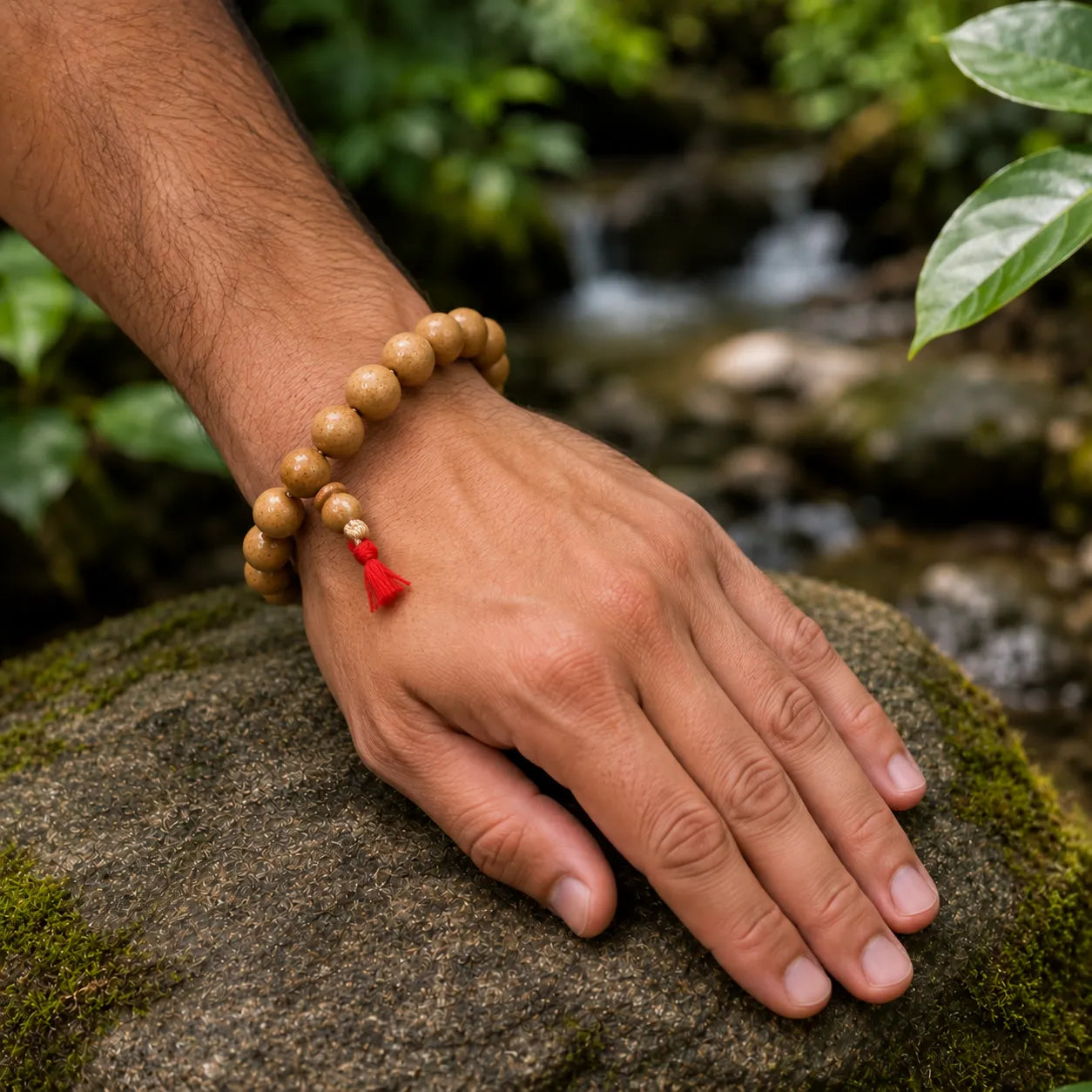 10MM Brown Color Original Van Tulsi Berkho Bracelet Handmade Natural Tulsi Wood Spiritual Bracelet
