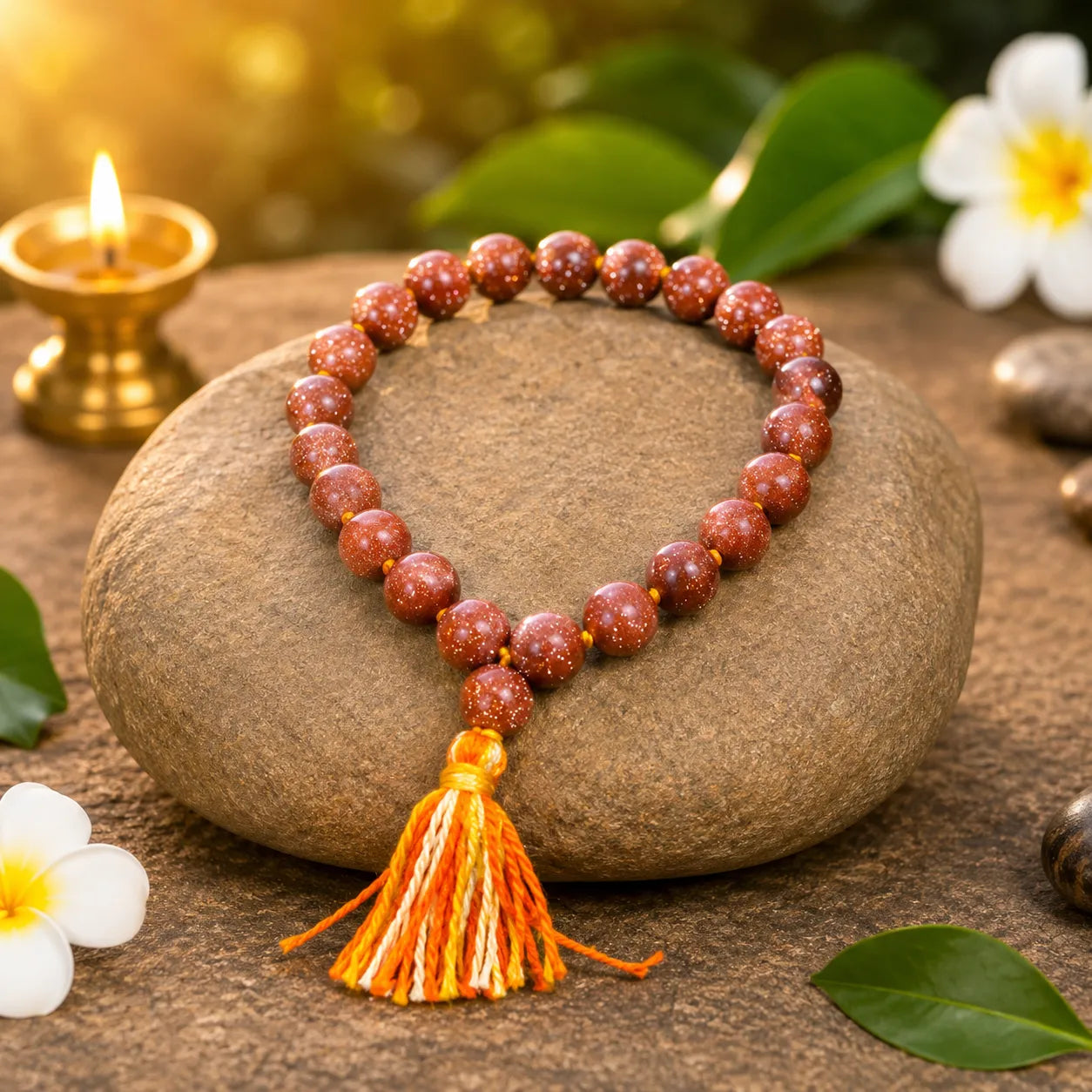Chand Sitara Stone Bracelet 8MM Premium Spiritual Bead Bracelet with Sparkling Stone Beads