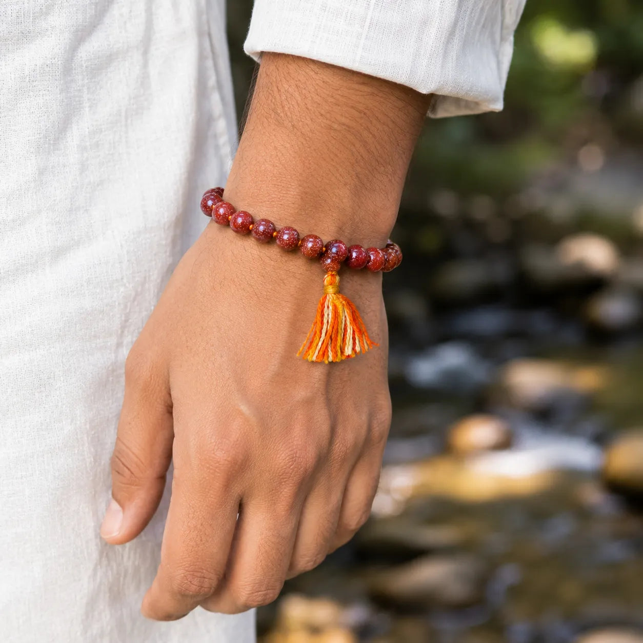 Chand Sitara Stone Bracelet 8MM Premium Spiritual Bead Bracelet with Sparkling Stone Beads