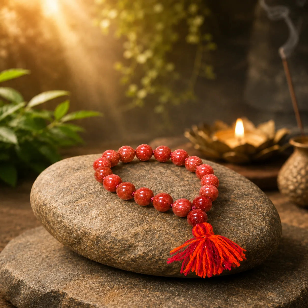 10MM Chand Sitara Stone Bracelet with Sparkling Goldstone Beads and Premium Handmade Design for Men and Women