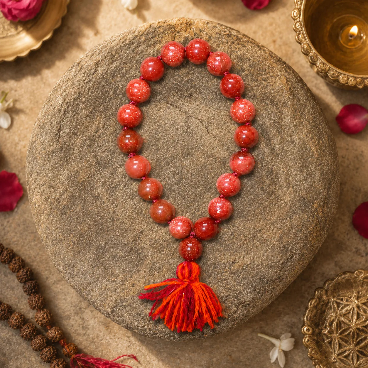 10MM Chand Sitara Stone Bracelet with Sparkling Goldstone Beads and Premium Handmade Design for Men and Women