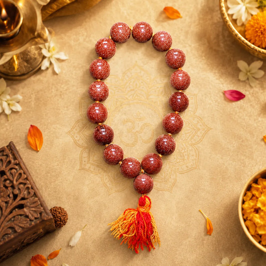 12MM Chand Sitara Stone Berkho Bracelet with Brown Goldstone Beads and Golden Glitter Shine for Men and Women
