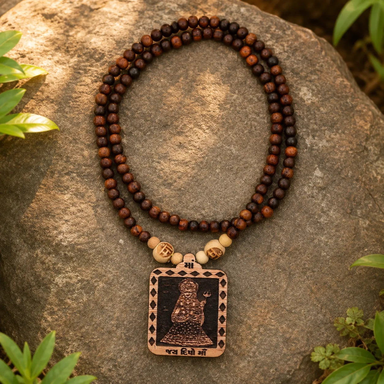 Deepo Mata Pedal Tulsi Mala 108 Beads Original Sacred Tulsi Mala for Prayer Meditation and Spiritual Devotion