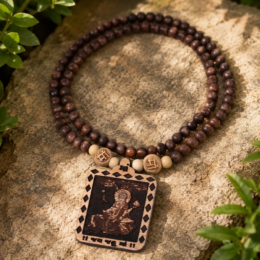 Jay Jahu Mata Pedal Tulsi Mala 108 Beads Original Sacred Tulsi Mala for Prayer Meditation and Spiritual Devotion
