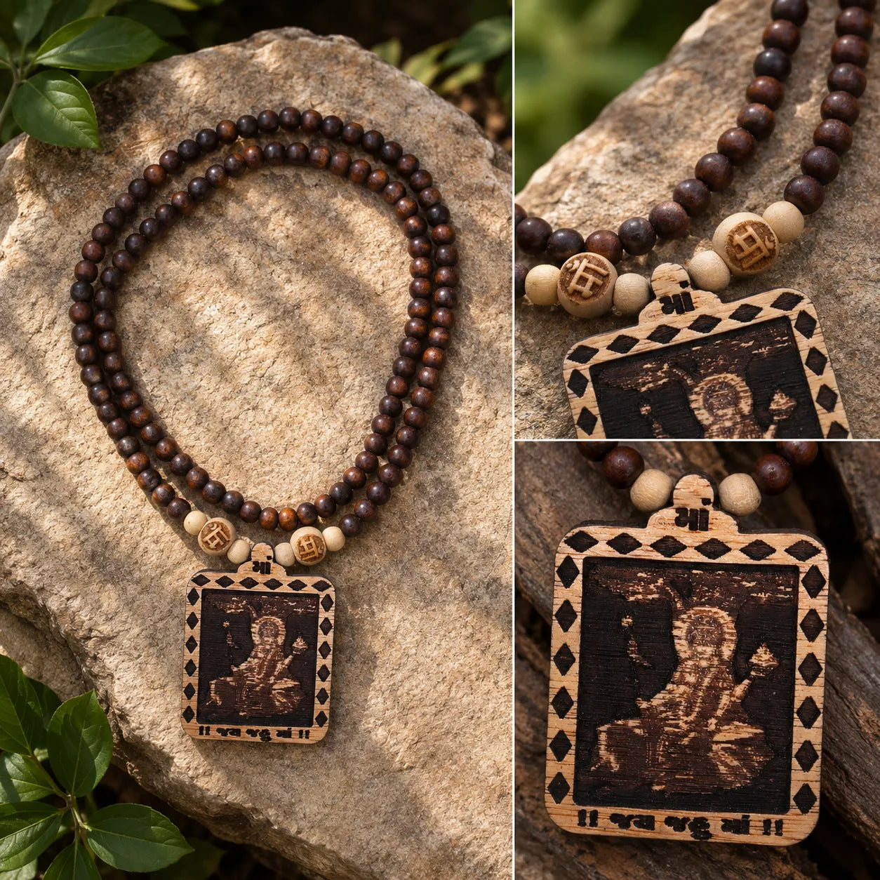 Jay Jahu Mata Pedal Tulsi Mala 108 Beads Original Sacred Tulsi Mala for Prayer Meditation and Spiritual Devotion