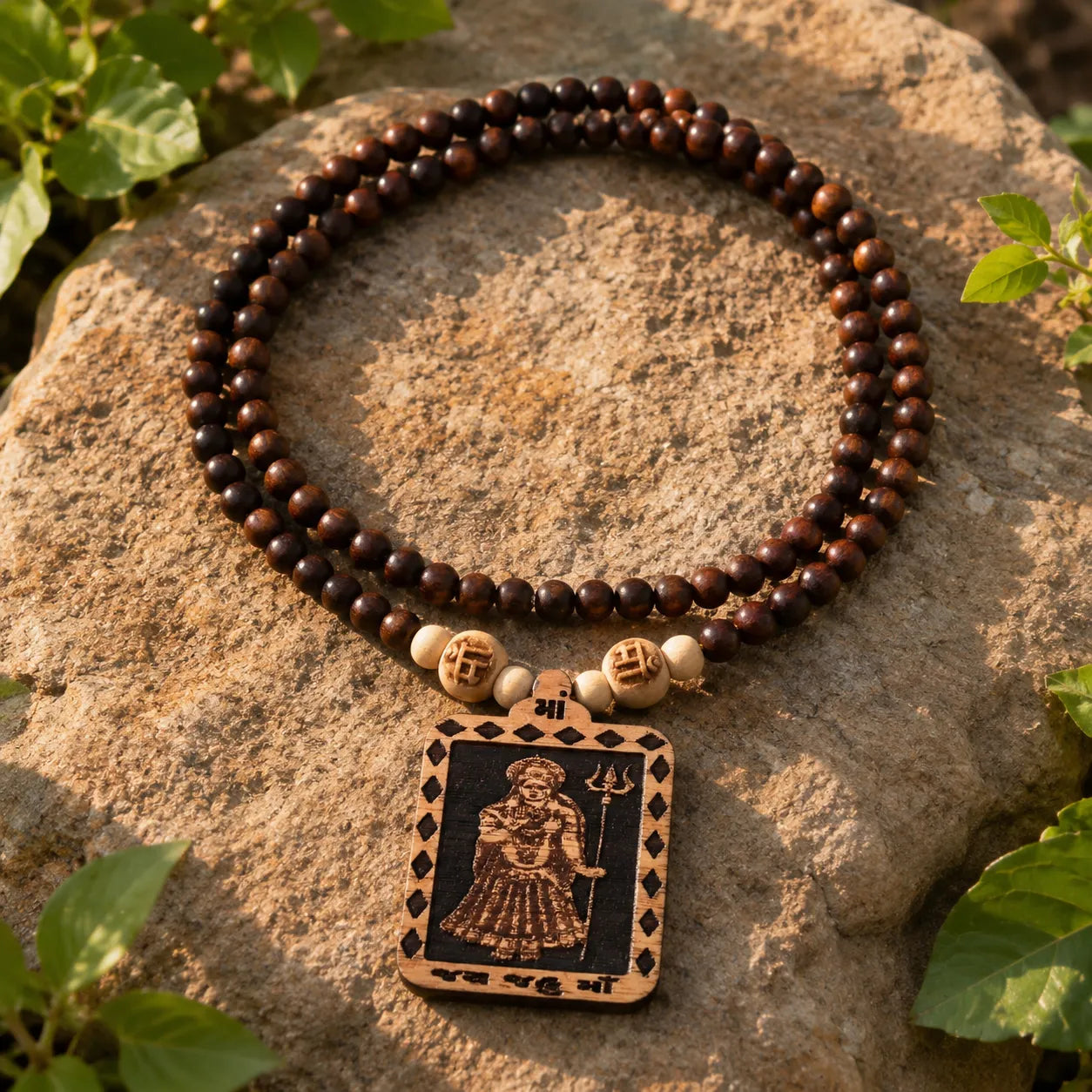 Jahu Mata Pedal Tulsi Mala 108 Beads Original Sacred Tulsi Mala for Prayer Meditation and Spiritual Devotion