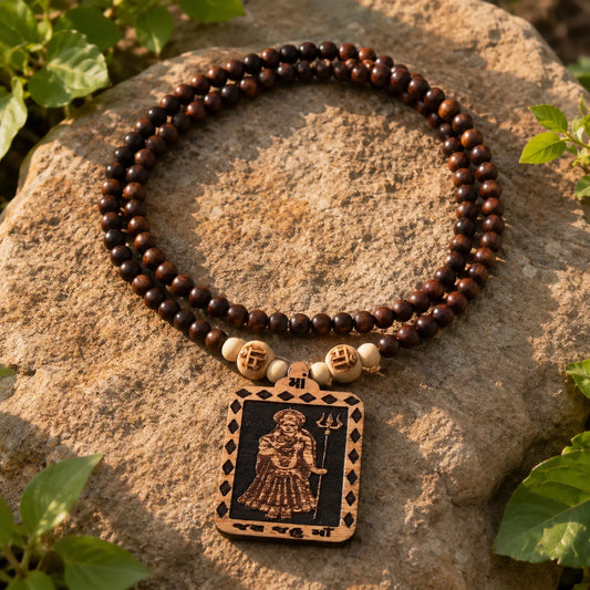 Jahu Mata Pedal Tulsi Mala 108 Beads Original Sacred Tulsi Mala for Prayer Meditation and Spiritual Devotion