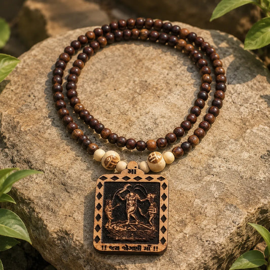Jogani Mata Pedal Tulsi Mala 108 Beads Original Sacred Tulsi Mala for Prayer Meditation and Spiritual Devotion