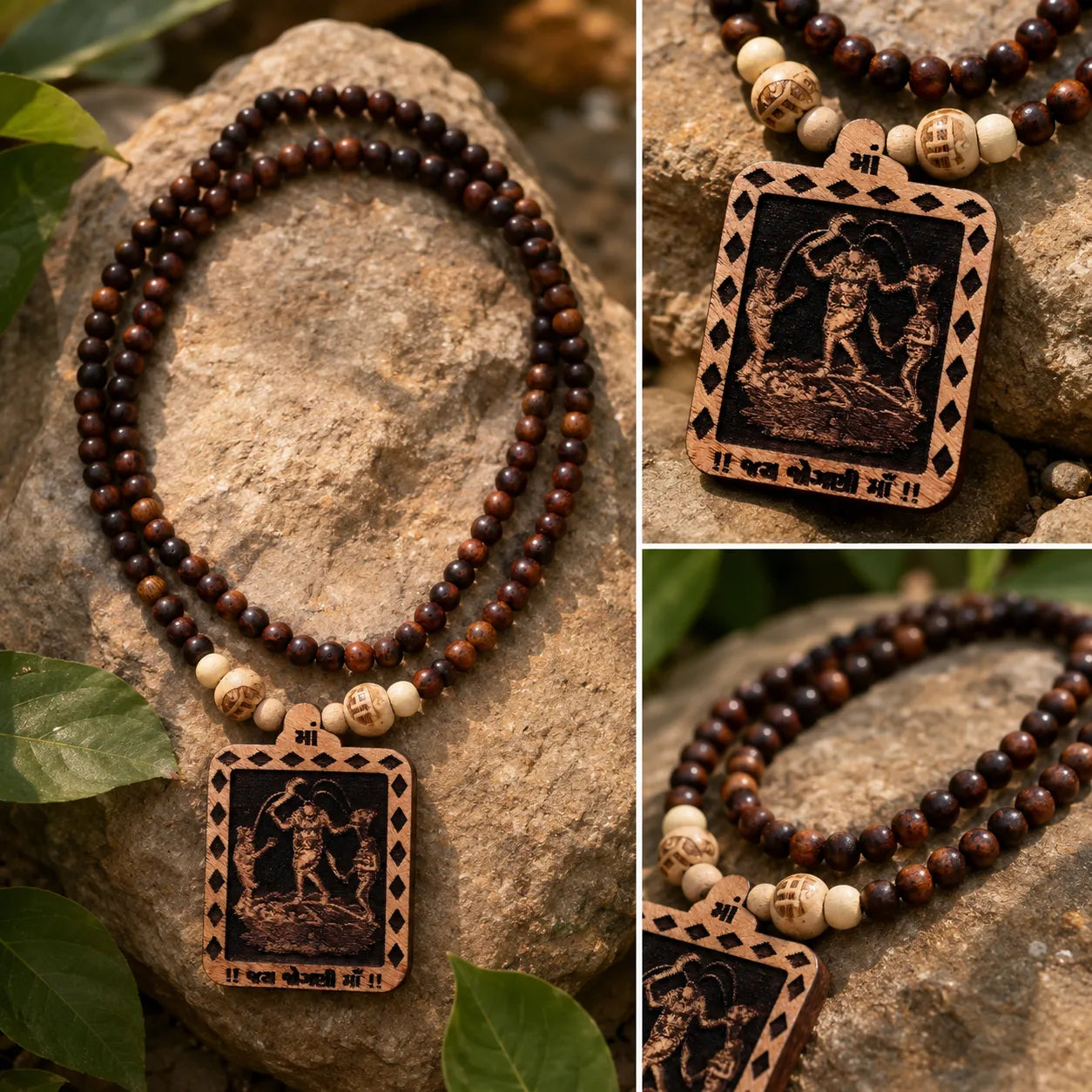 Jogani Mata Pedal Tulsi Mala 108 Beads Original Sacred Tulsi Mala for Prayer Meditation and Spiritual Devotion