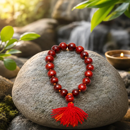 12MM Maroon Color Original Van Tulsi Berkho Bracelet Handmade Natural Tulsi Wood Spiritual Bracelet