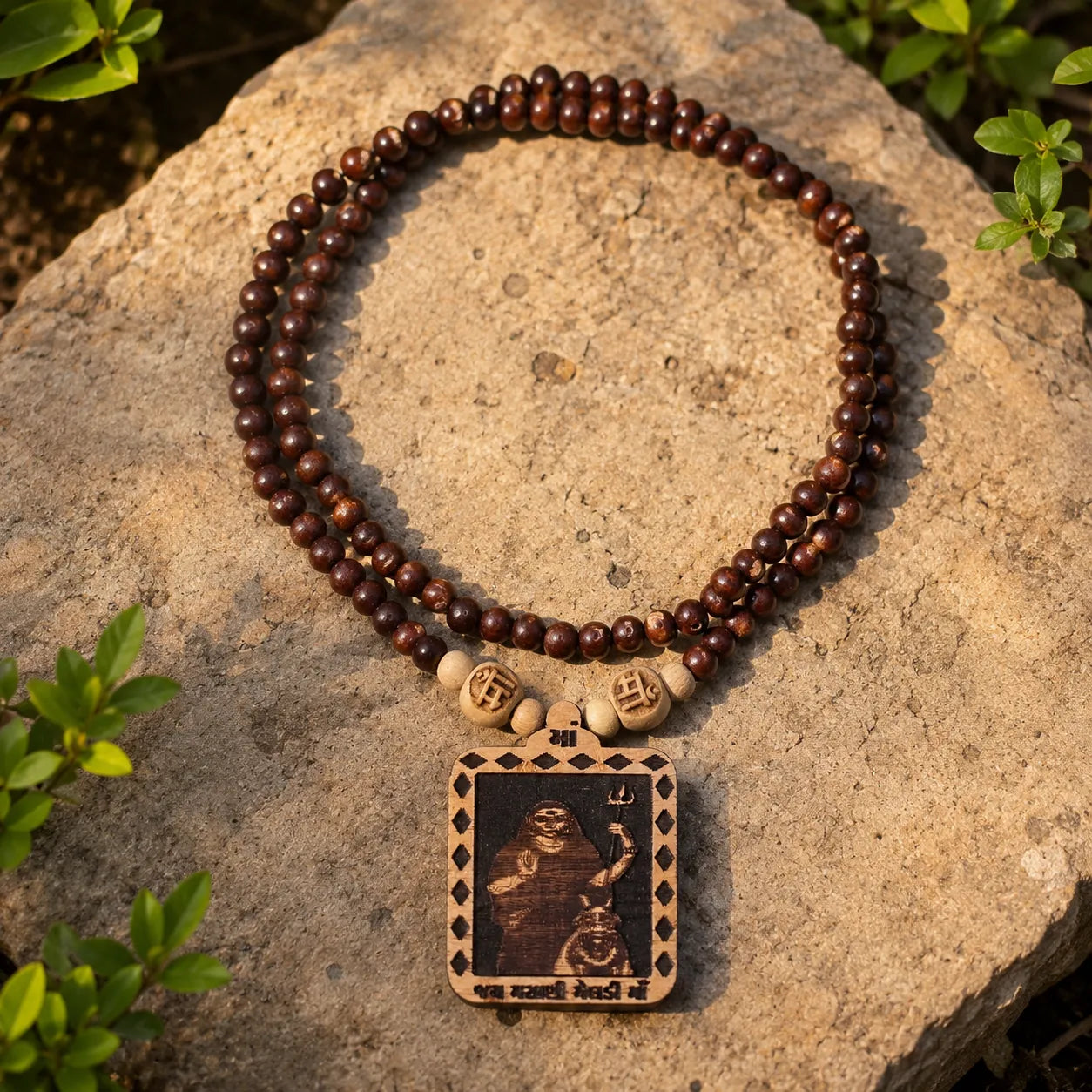 Masani Meldi Mata Pedal Tulsi Mala 108 Beads Original Sacred Tulsi Mala for Prayer Meditation and Spiritual Devotion