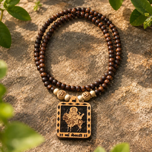 Meldi Mata Pedal Tulsi Mala 108 Beads Original Sacred Tulsi Mala for Prayer Meditation and Spiritual Devotion
