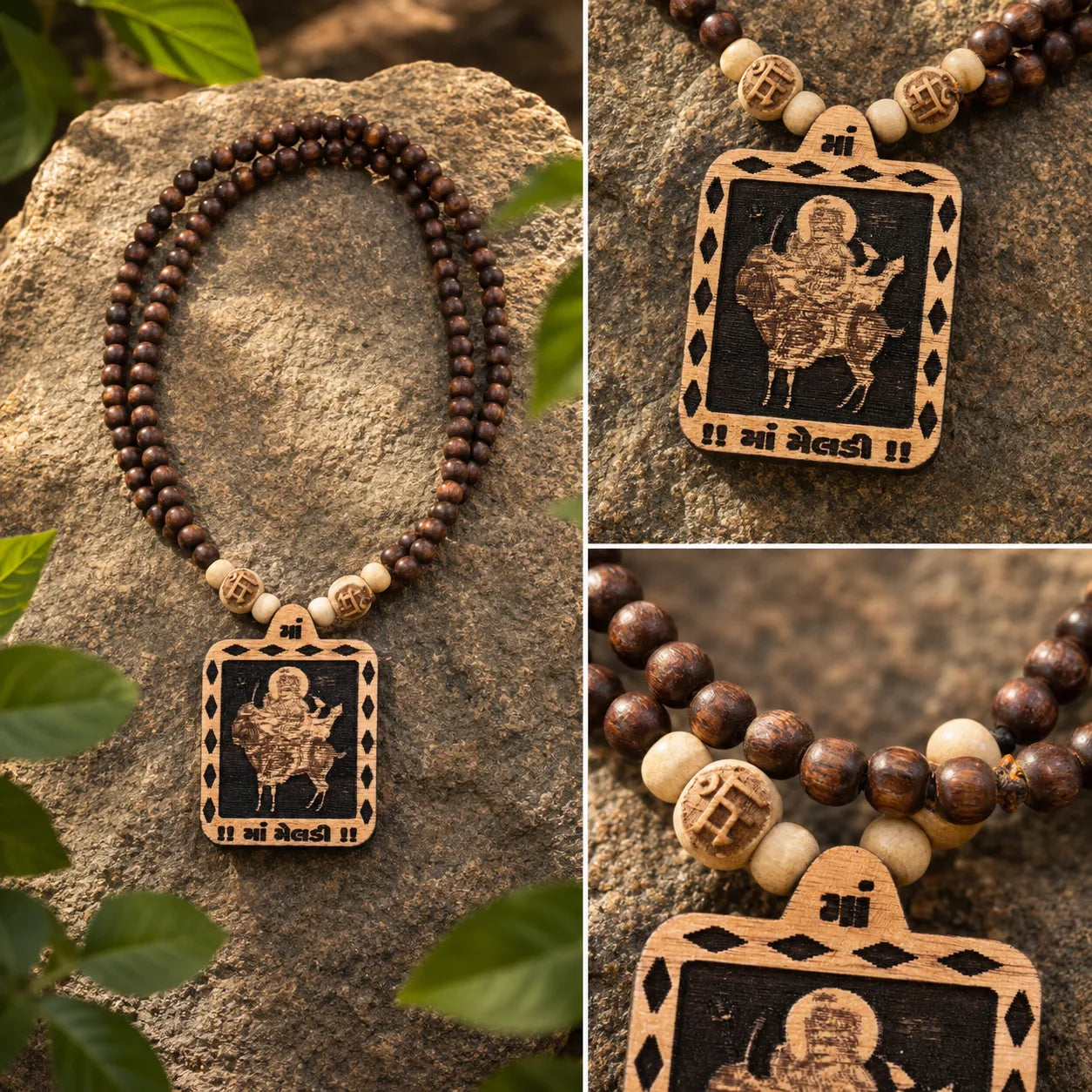 Meldi Mata Pedal Tulsi Mala 108 Beads Original Sacred Tulsi Mala for Prayer Meditation and Spiritual Devotion
