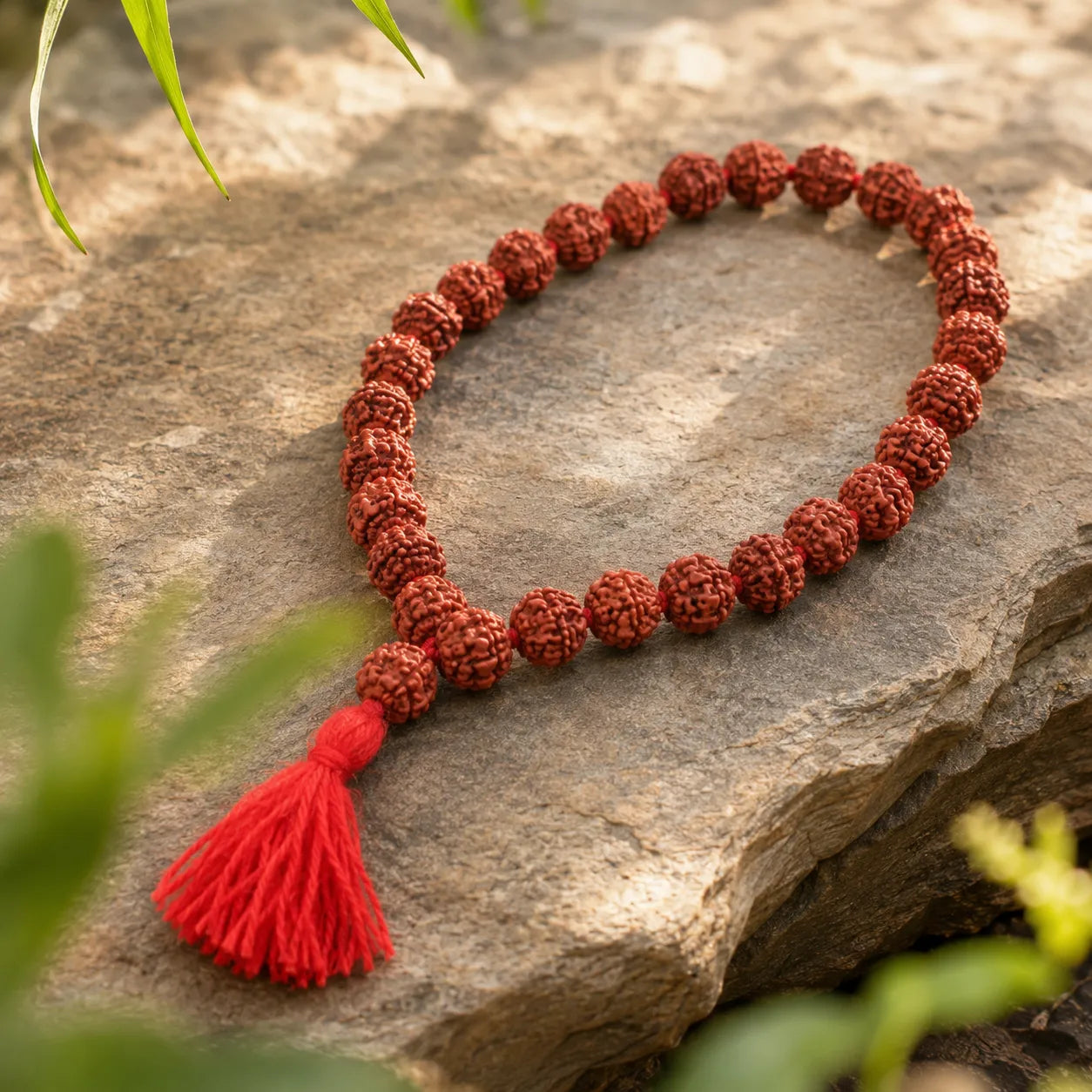 Natural Brown Rudraksha Berkho Bracelet Handmade with Authentic Rudraksha Beads Spiritual Wrist Mala for Meditation Prayer and Daily Wear