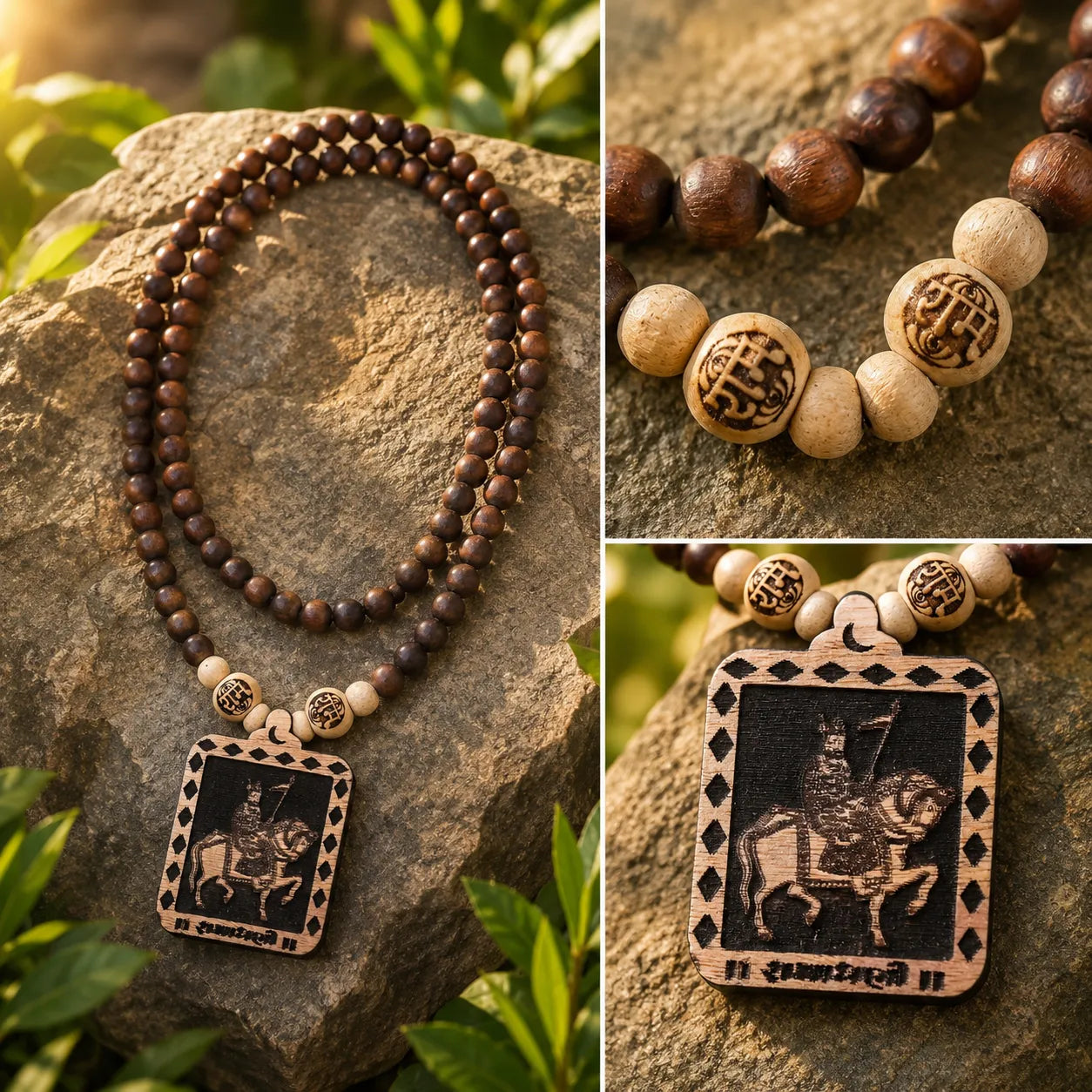 Ramadhani Ghoda Pedal Tulsi Mala 108 Beads Original Tulsi Mala for Prayer Meditation and Spiritual Devotion