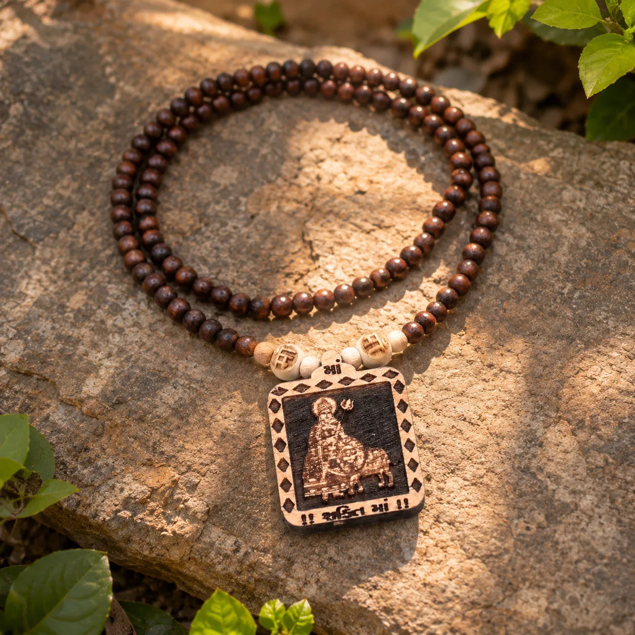Shakti Mata Pedal Tulsi Mala with 108 Original Tulsi Beads for Prayer Meditation and Spiritual Devotion