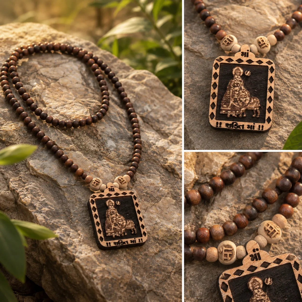 Shakti Mata Pedal Tulsi Mala with 108 Original Tulsi Beads for Prayer Meditation and Spiritual Devotion