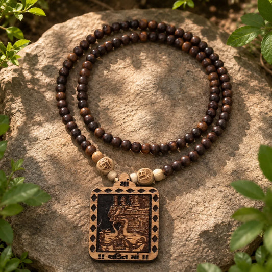 Shakti Ma Pedal Tulsi Mala 108 Beads Original Tulsi Necklace for Prayer Meditation and Spiritual Devotion