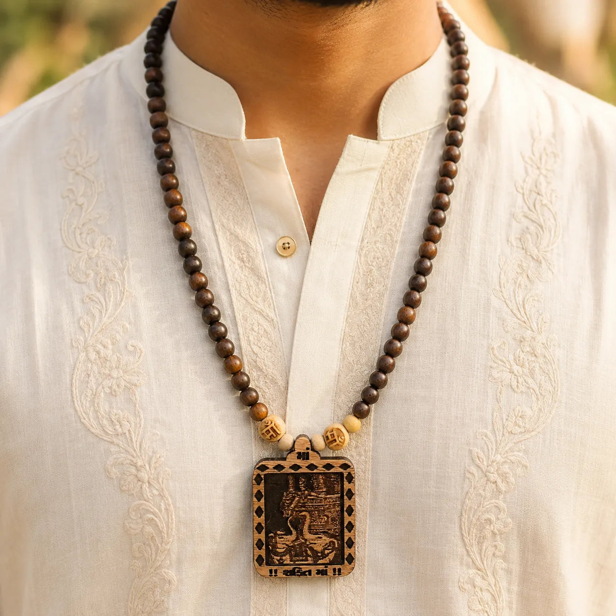 Shakti Ma Pedal Tulsi Mala 108 Beads Original Tulsi Necklace for Prayer Meditation and Spiritual Devotion