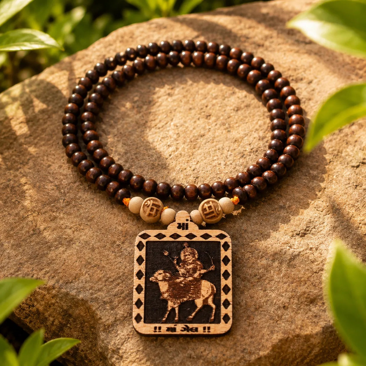 Shree Gelambe Mata Pedal Tulsi Mala with 108 Original Tulsi Beads for Prayer, Meditation and Devotional Wear