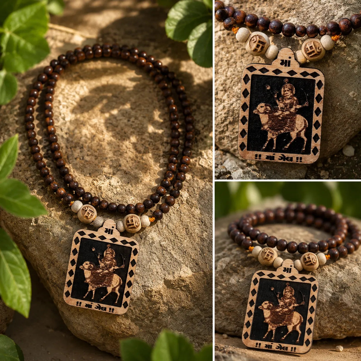 Shree Gelambe Mata Pedal Tulsi Mala with 108 Original Tulsi Beads for Prayer, Meditation and Devotional Wear