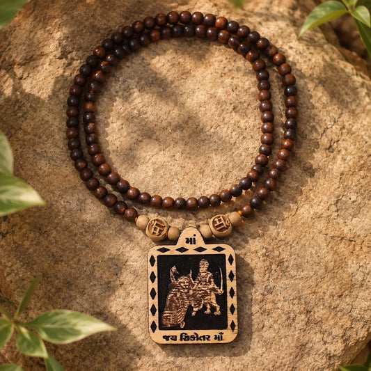Sikotar Mata Pedal Tulsi Mala with 108 Original Tulsi Beads for Prayer, Meditation and Spiritual Devotion