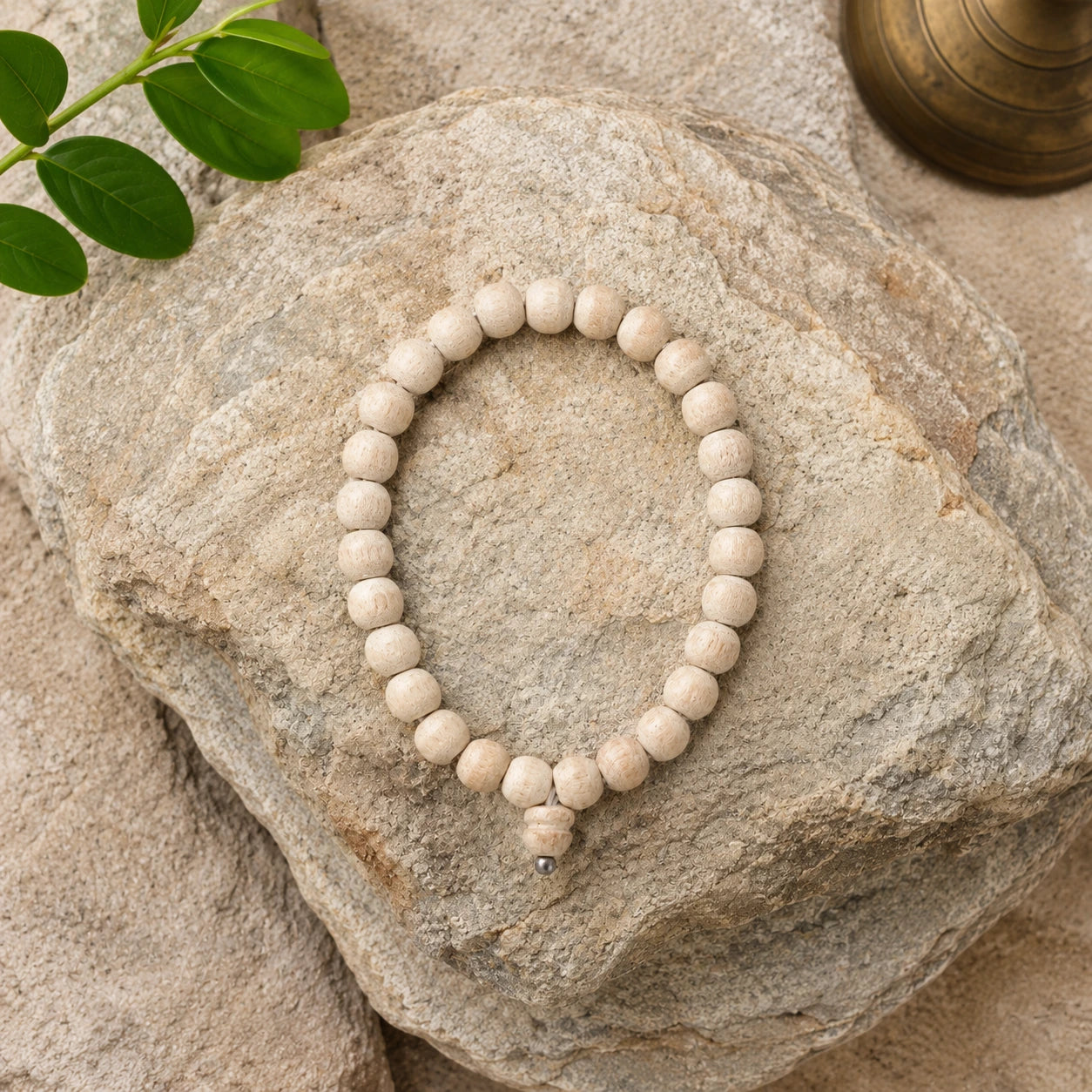 8MM White Color Original Van Tulsi Berkho Bracelet Natural Tulsi Wood Bead Bracelet