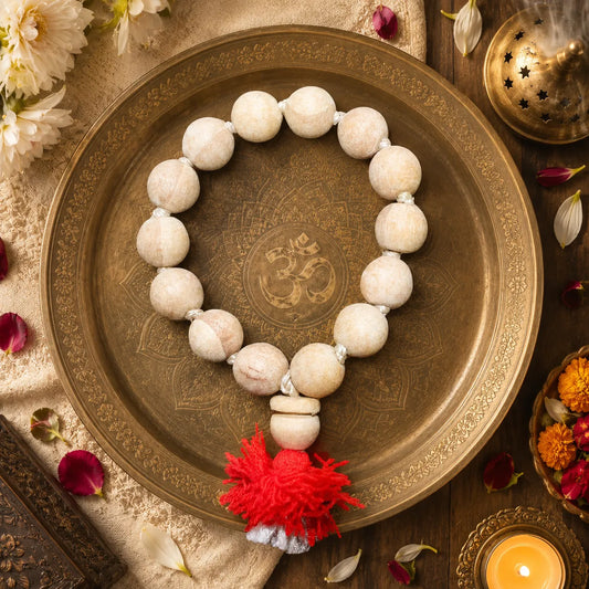 18MM White Color Original Van Tulsi Berkho Bracelet Handmade Natural Tulsi Wood Spiritual Bracelet