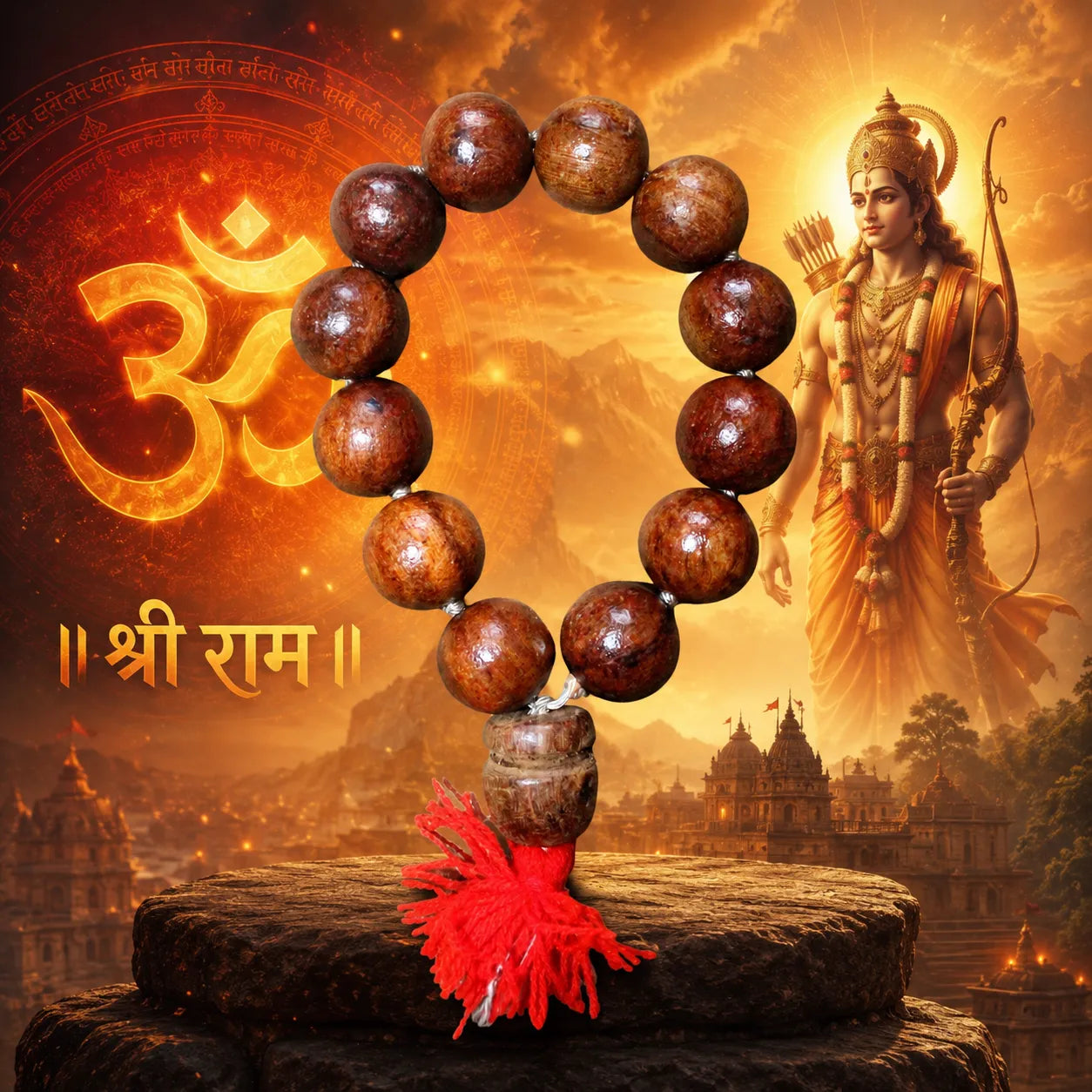 22MM Wooden Color Original Van Tulsi Berkho Bracelet Handmade Natural Tulsi Wood Spiritual Bracelet